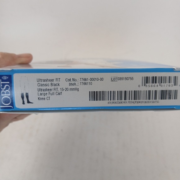 Jobst Ultrasheer Black Knee High Size L Full Calf Closed‎ Toe 15-20mmHg - Picture 3 of 9
